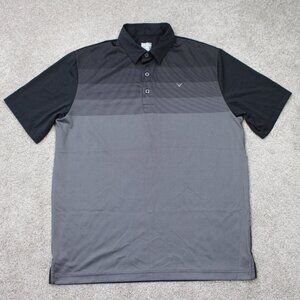Callaway Opti-Dri Polo‎ Shirt Mens Medium Gray/Black Golf Short Sleeve Pullover
